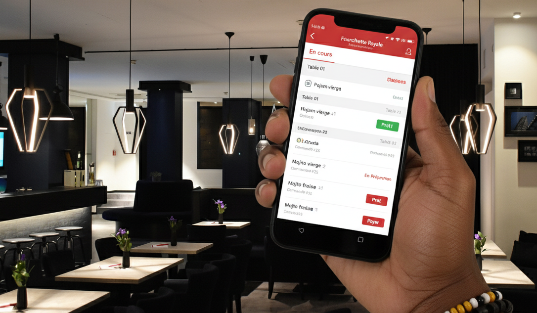 G-Restaurant sur mobile - Interface réelle