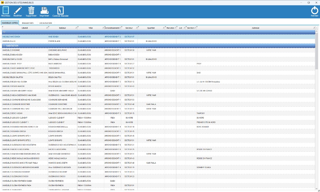 Gestion des biens immobiliers