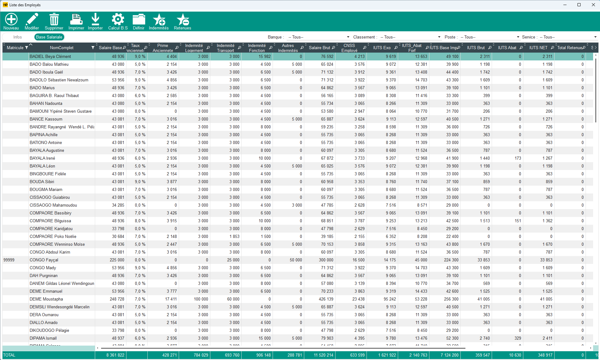 Gestion des employés G-Paie